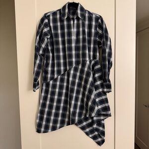 Zara Blue and Green Plaid Blouse